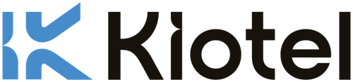 kiotel logo in black and blue