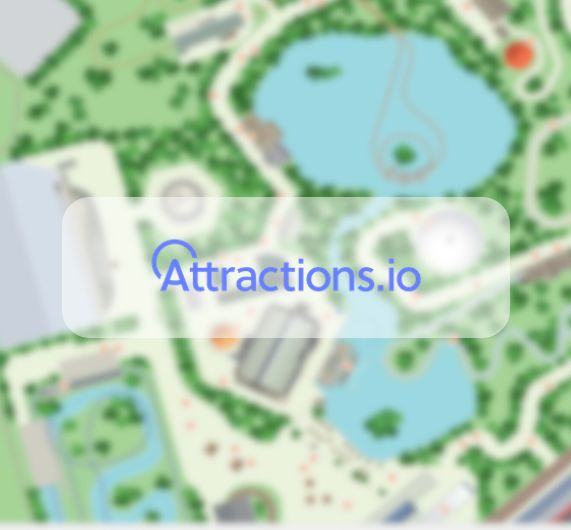 Attractions.io logo over mobile app map