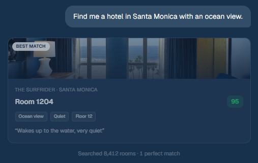 AI search for rooms in santa monica with a view in an image