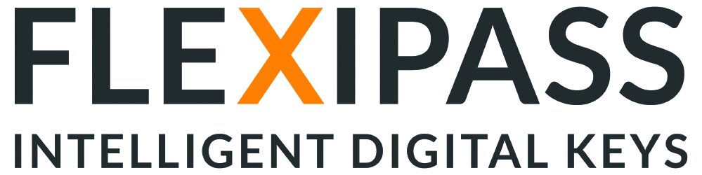 flexipass logo with slogan "intelligent digital keys"